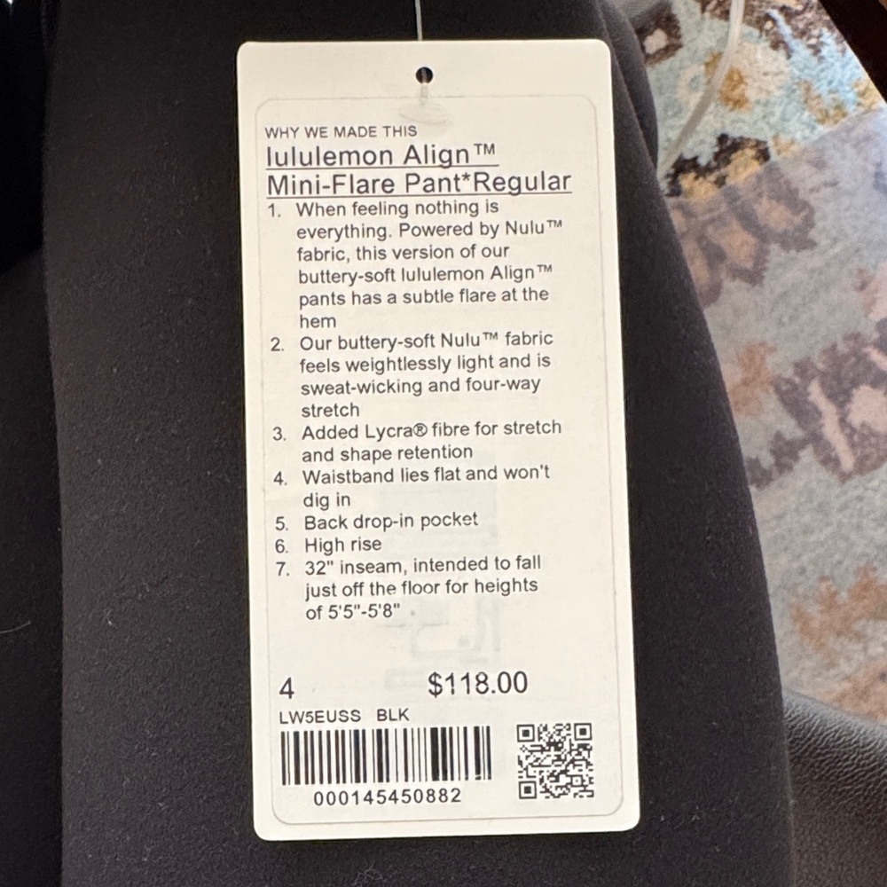 Lululemon Athletica Black Align Flare Leggings size 4